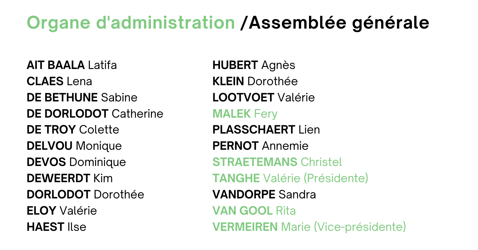 Organes d'administratrion